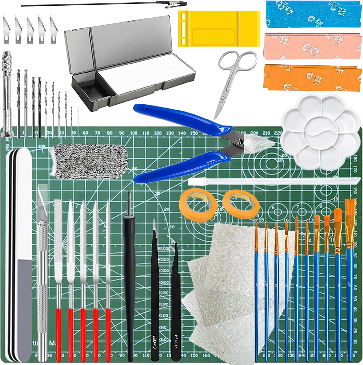 69Pcs Basic Model Tools Craft Set with Hobby Clippers Model Tweezers, Modeler Bu