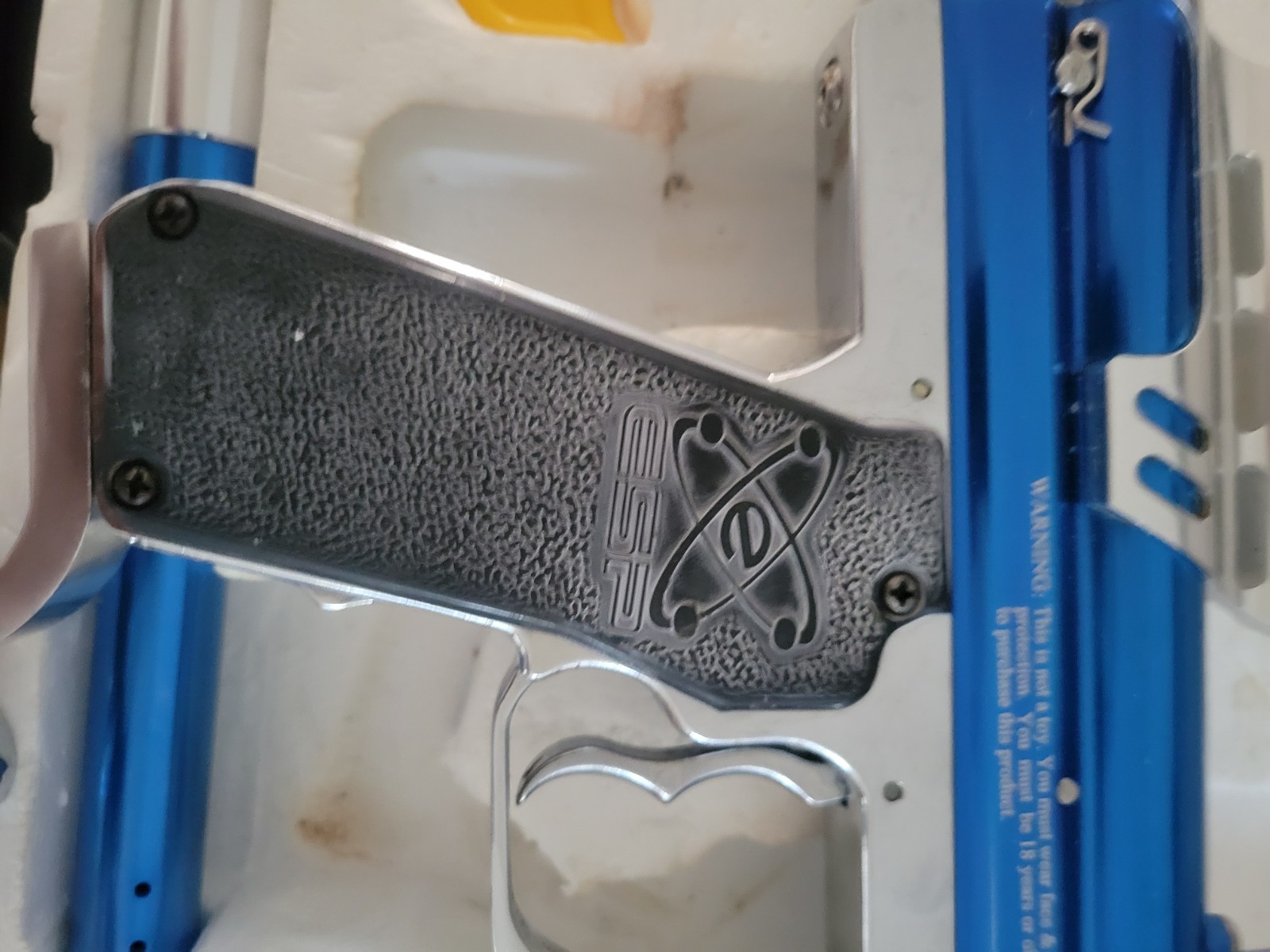 Spyder AMG Classic E Paintball Marker w/Case Blue Untested VTG Kingman