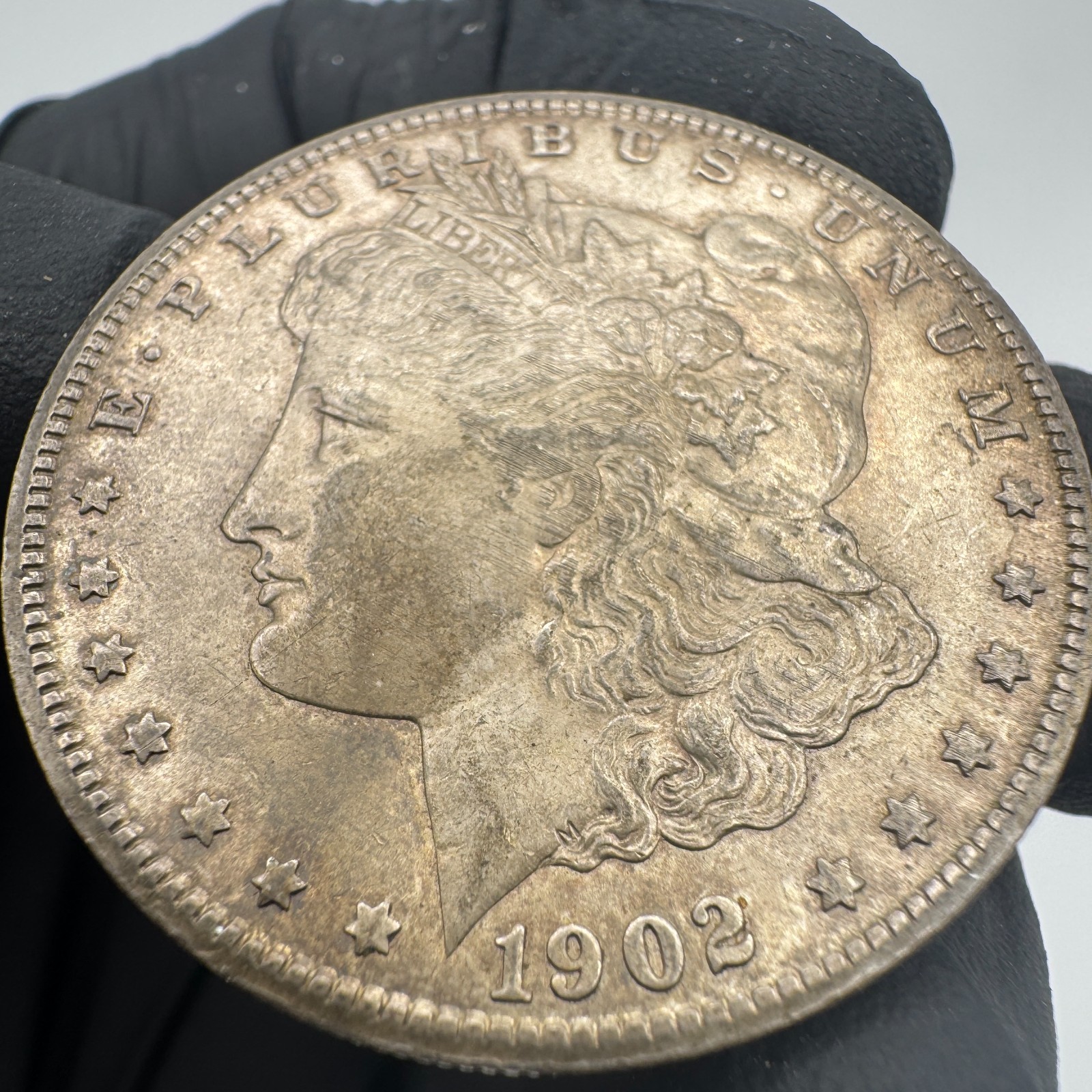 1902-S Morgan Silver Dollar AU+ Die Polish Lines Example 14646