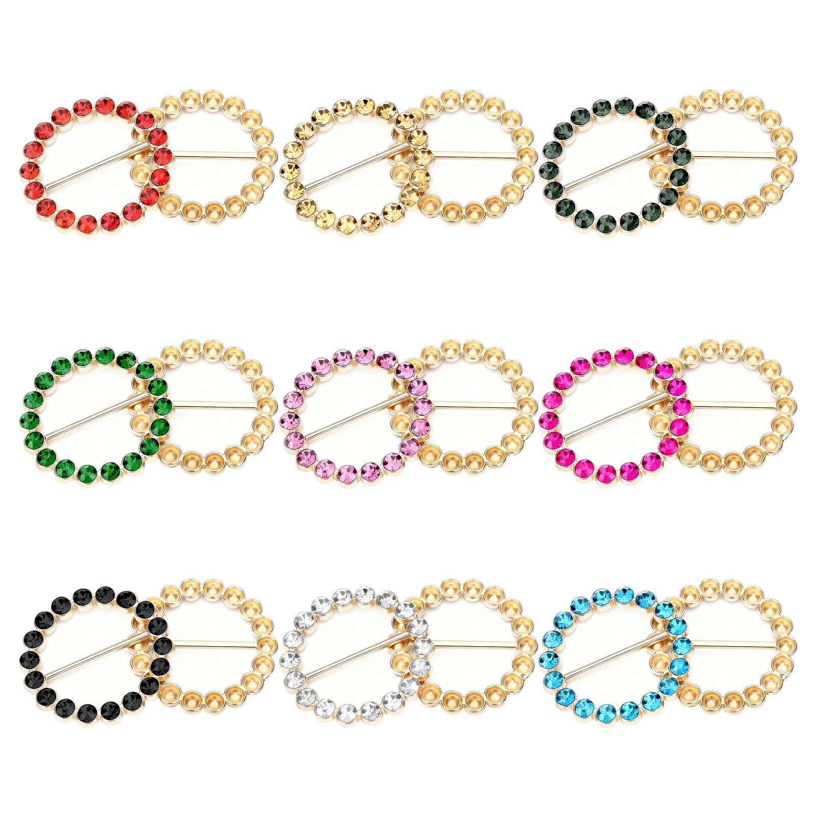 10PCS Circle Shirt Clip Scarf Ring Buckle for Dress Hat Waist Styling Accessory