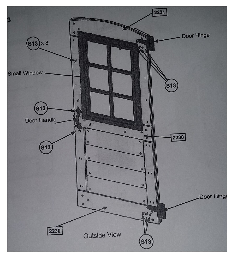 Replacement Door Window and Door Handle for Big Backyard Swing Set ONLY