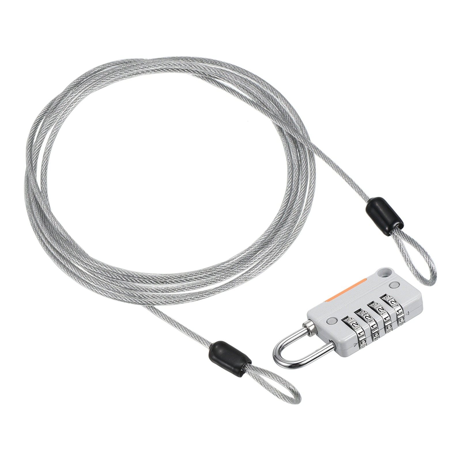 1Set 4 Digit Combination Lock 6.6ft Security Cable Padlock Lock Clear