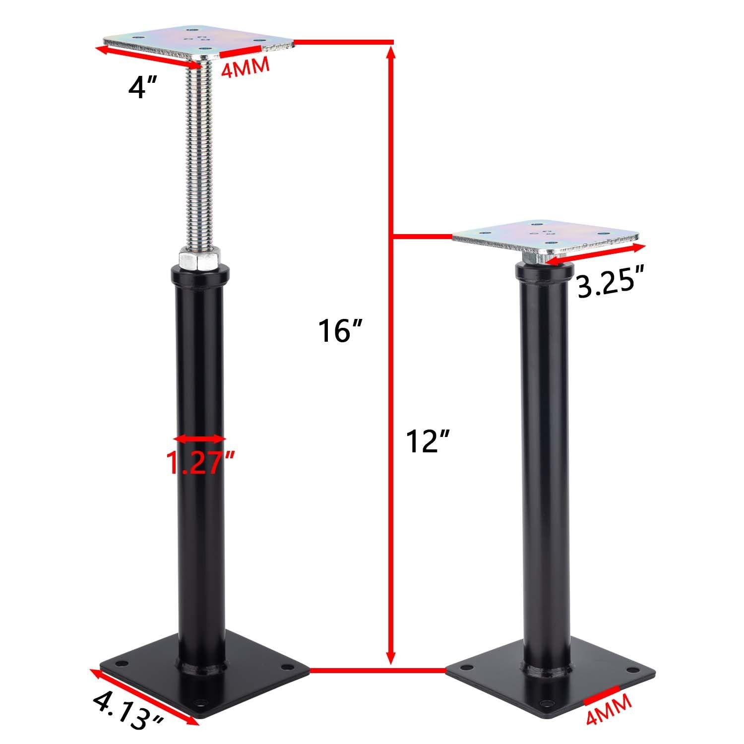 4 Pack Adjustable Floor Jack,Mini Screw Jack,Telescoping Jack for Temporary Supp