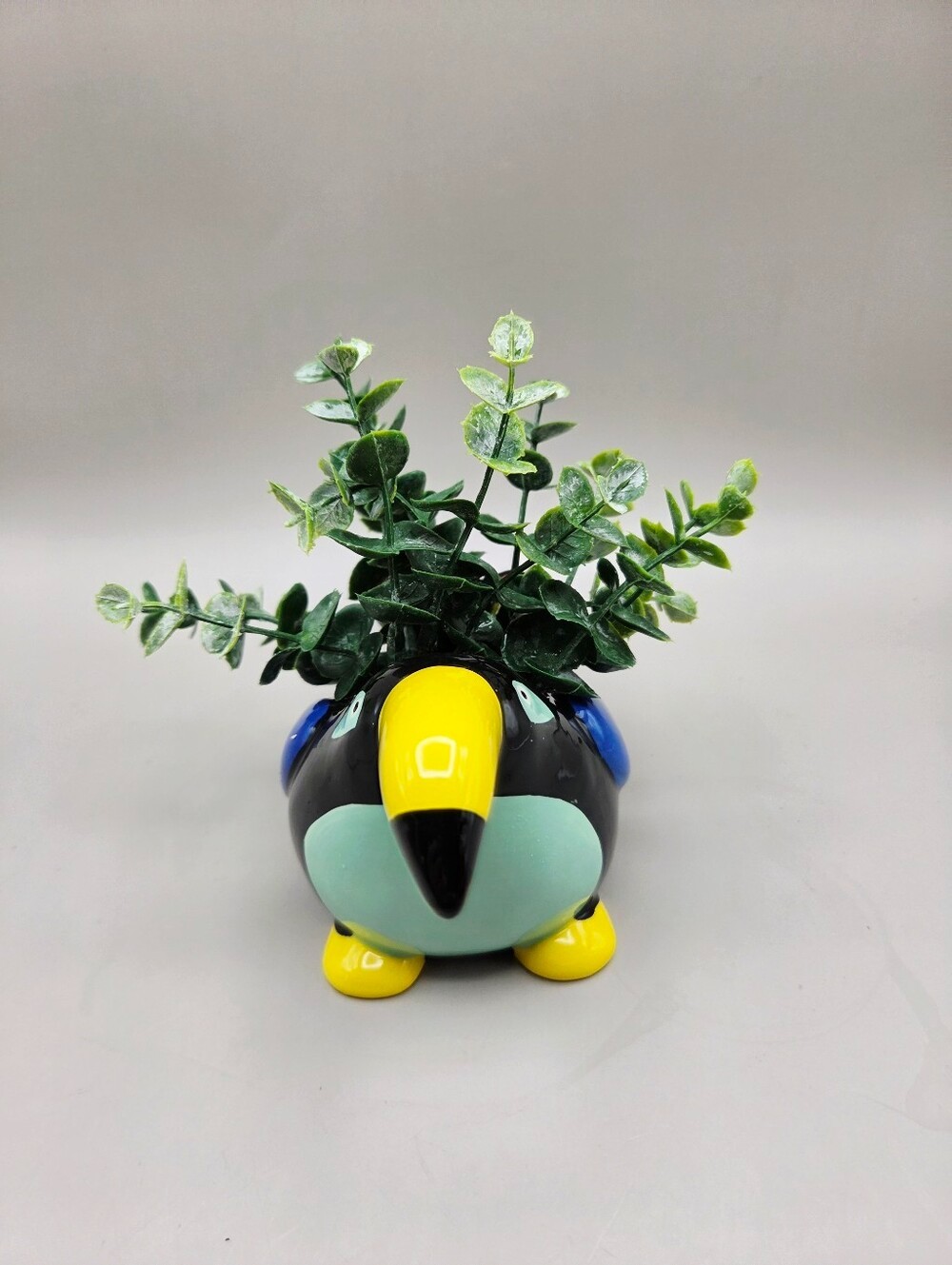 Toucan Ceramic Colorful Planter, NWOT
