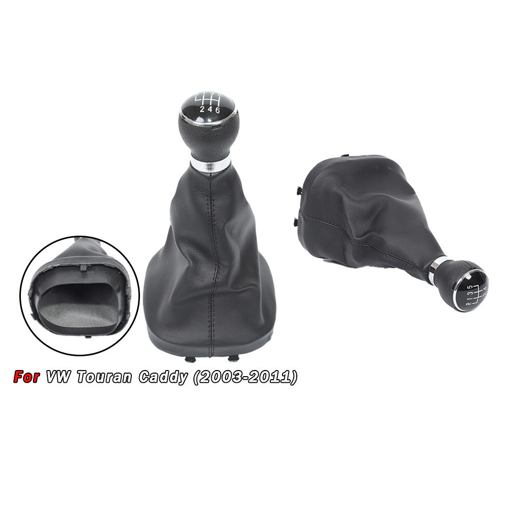 6-Speed Gear Shift Knob Gaiter Boot Cover Set for VW Touran 2003-2011 Caddy New