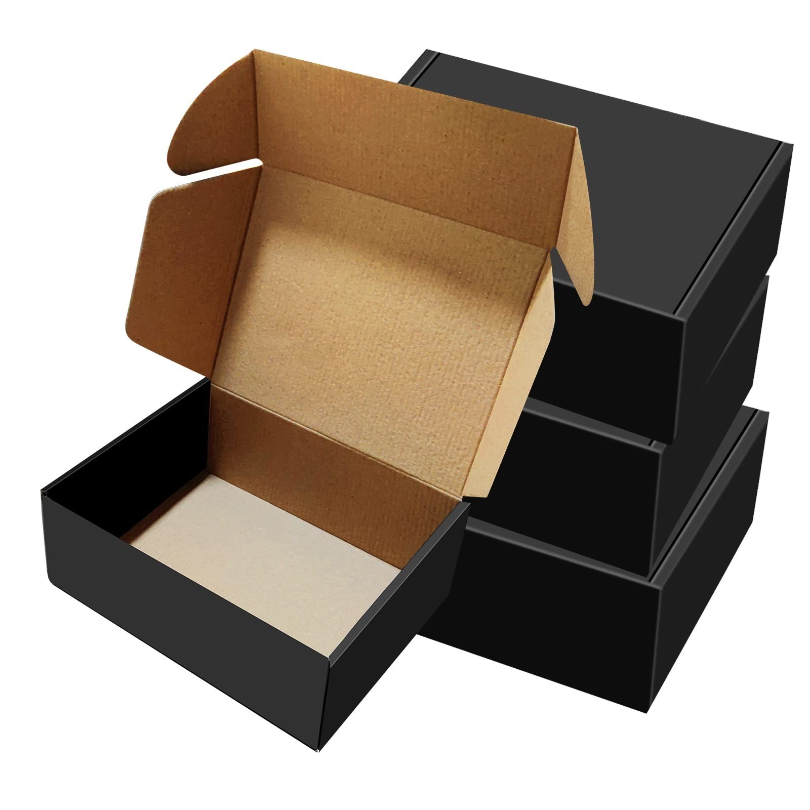 BoShahai 30 Pack 9x6x4 inches Black Shipping Boxes, Corrugated Mailer Boxes, ...