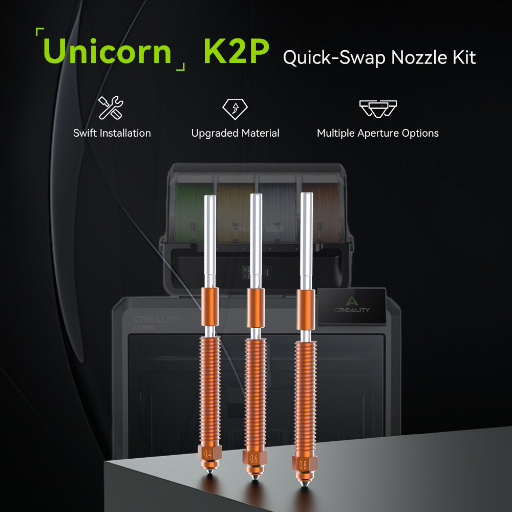 Creality "Unicorn" K2P Quick-Swap Nozzle Kit for K2 Plus/Creality Hi 3D Printer