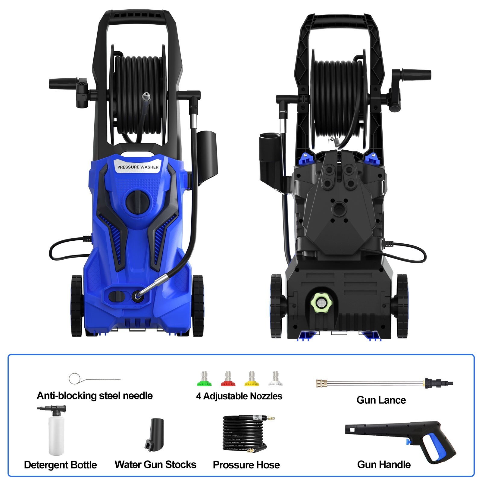 Electric Pressure Washer 5000 PSI 2.6 GPM with 25 FT Hose and 16.4 FT Power Cord