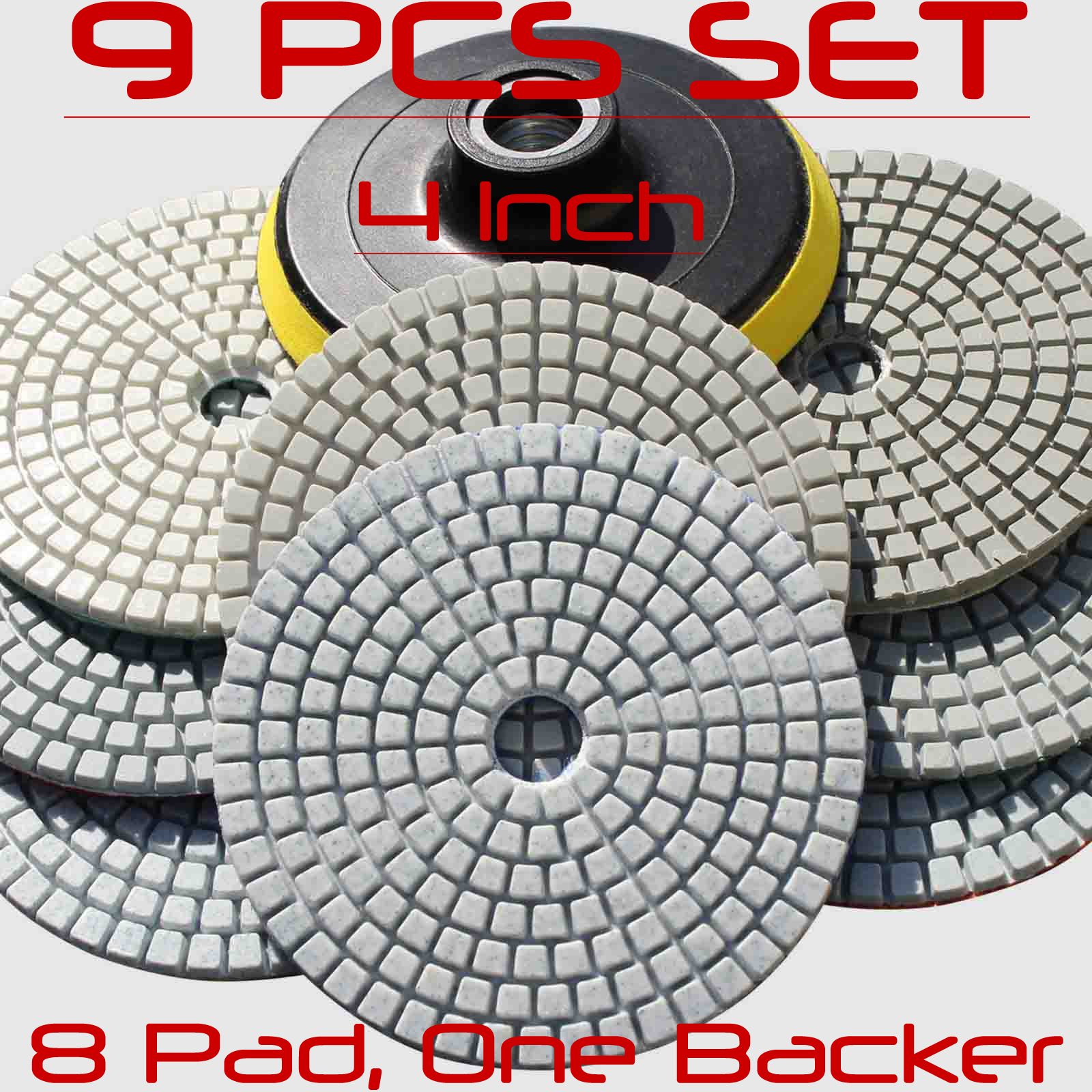 Diamond Polishing Pads 4 Inch Wet Dry Set Kit For Granite Concrete Marble Polish