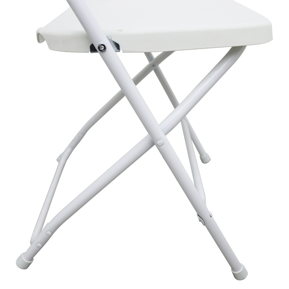 5 Pack White Plastic Commercial Folding Stackable Chairs Plastic + Iron Material
