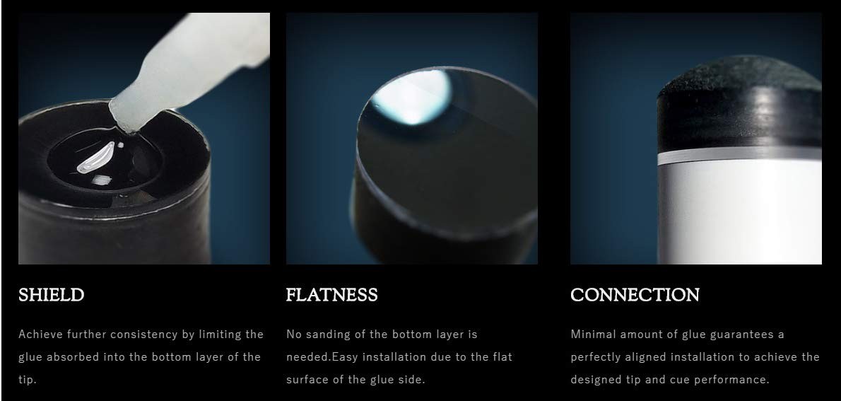 Clear Black Cue Tip - Medium - Single Tip