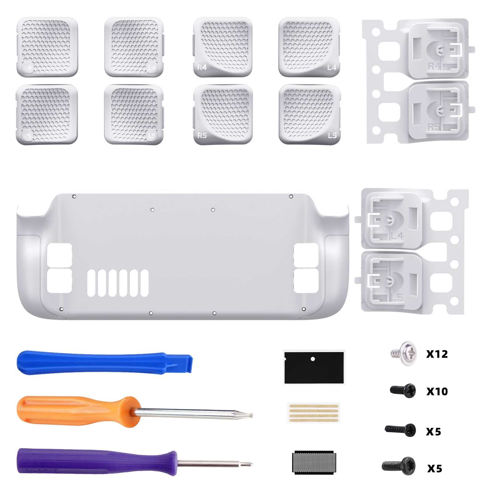eXtremeRate Interchangeable Back Buttons Bottom Shell for Steam Deck LCD & OLED