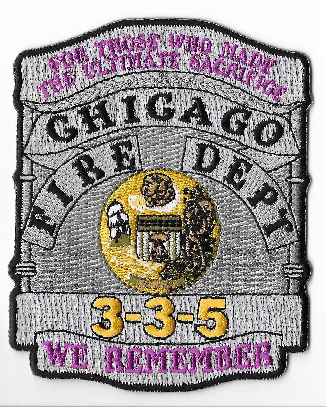 Chicago Fire Department, Illinois 3-3-5 We Remember Patch V1