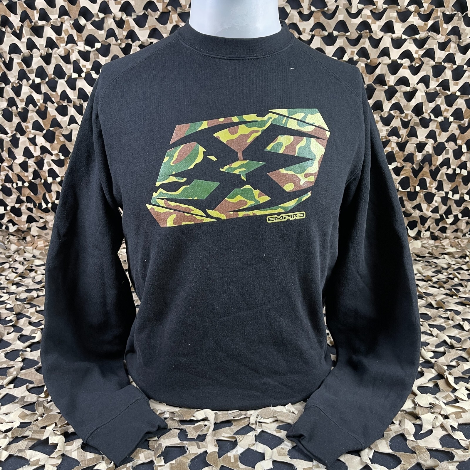 NEW Empire F7 Lifestyle Crew Neck Sweatshirt - Black/Camo - XXX-Large