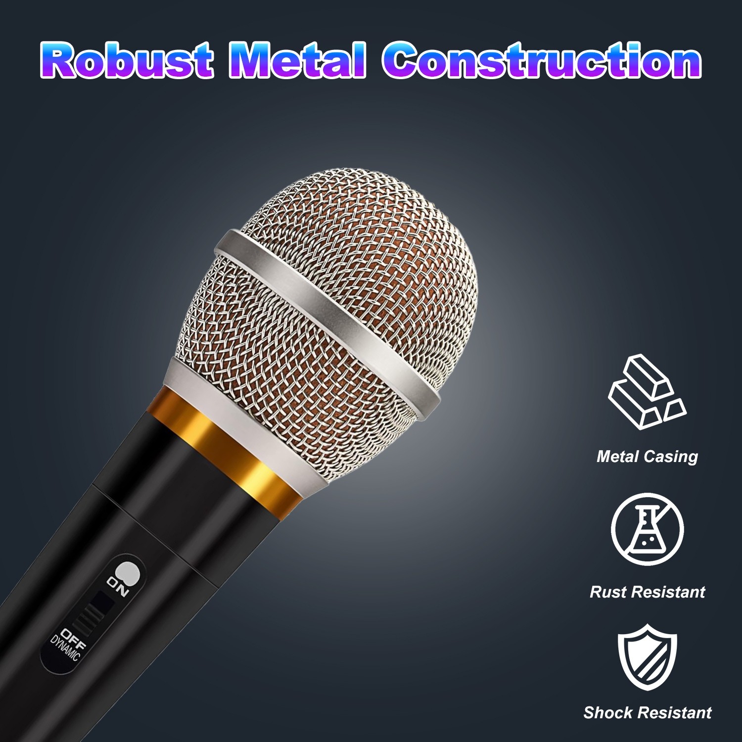 Handheld Dynamic Microphone Wired XLR Microphone Live Performance Singing Mic