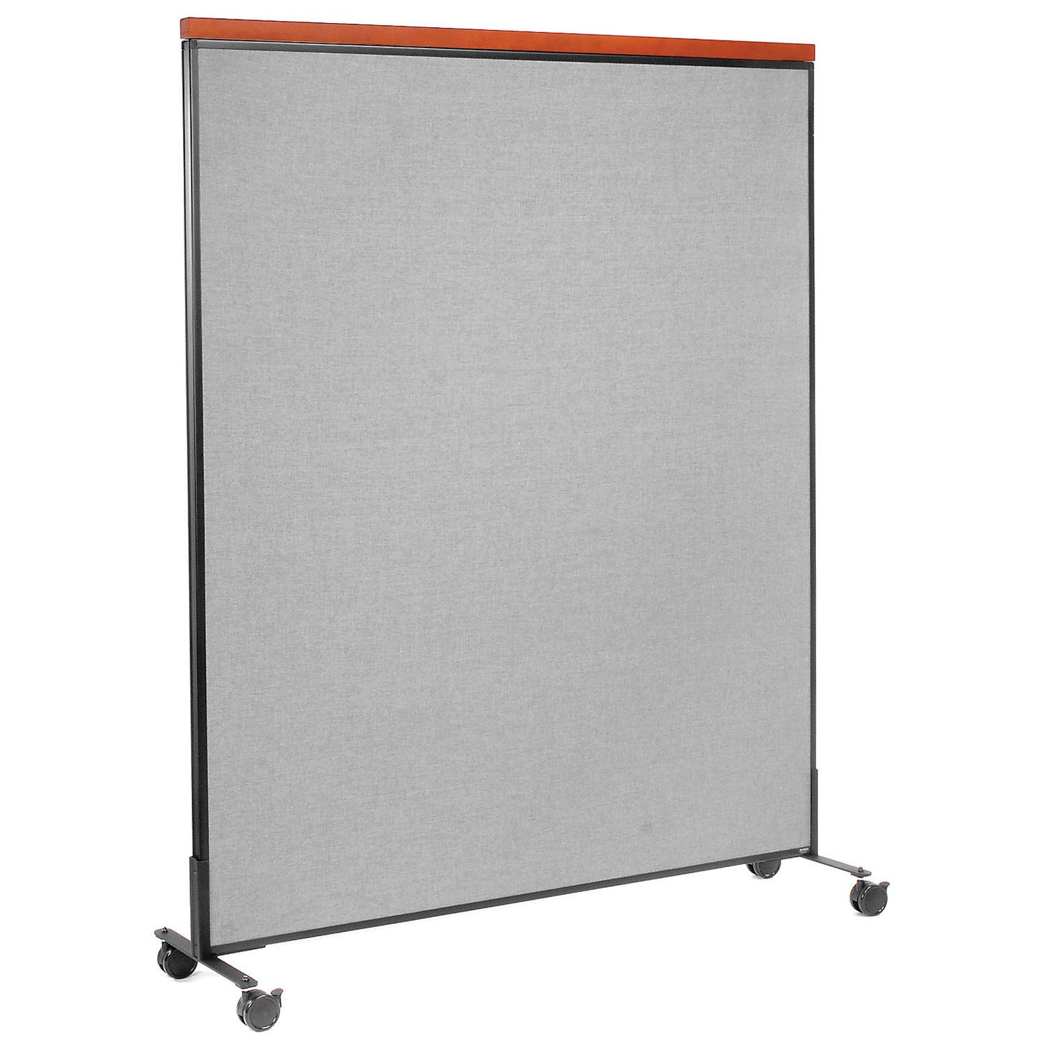 60-1/4"W x 76-1/2"H Mobile Deluxe Office Partition Panel Gray