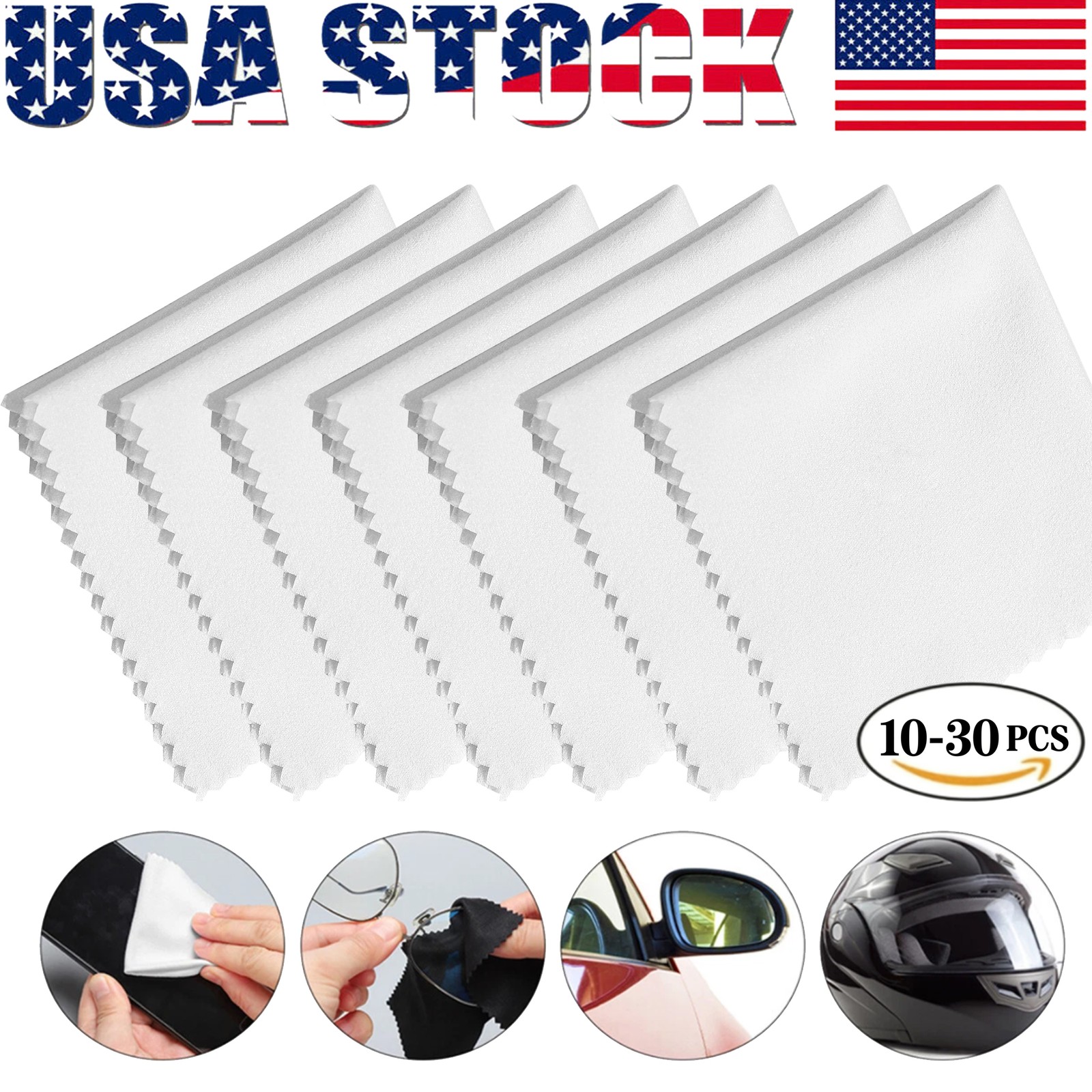 10-30 PCS Microfiber Cleaning Cloth Eyeglass Sunglasses Cleaning Camera Screen