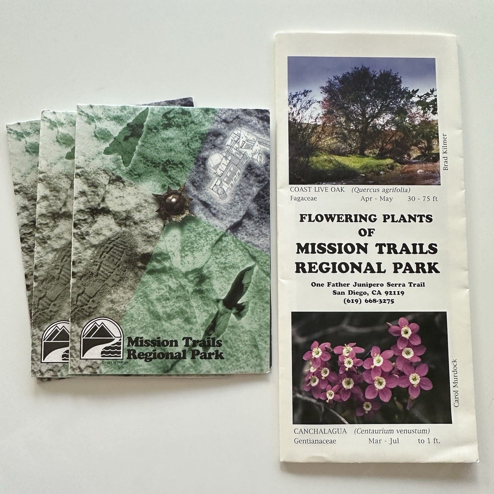 Lot - 3 Mission Trails Regional Park Maps + Flowering Plants Guide - San Diego