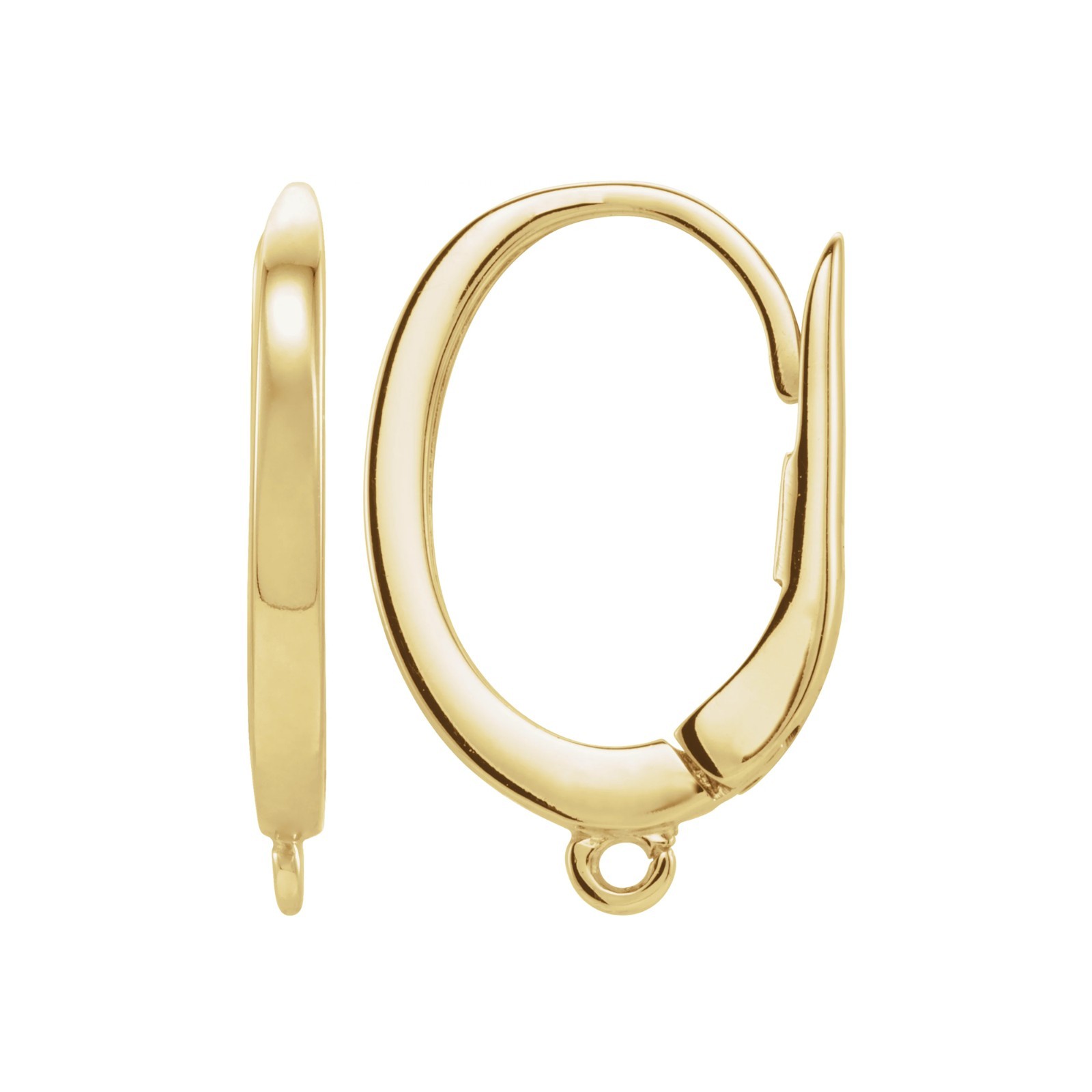 18K Yellow Gold Back Earring Top Click-In Lever