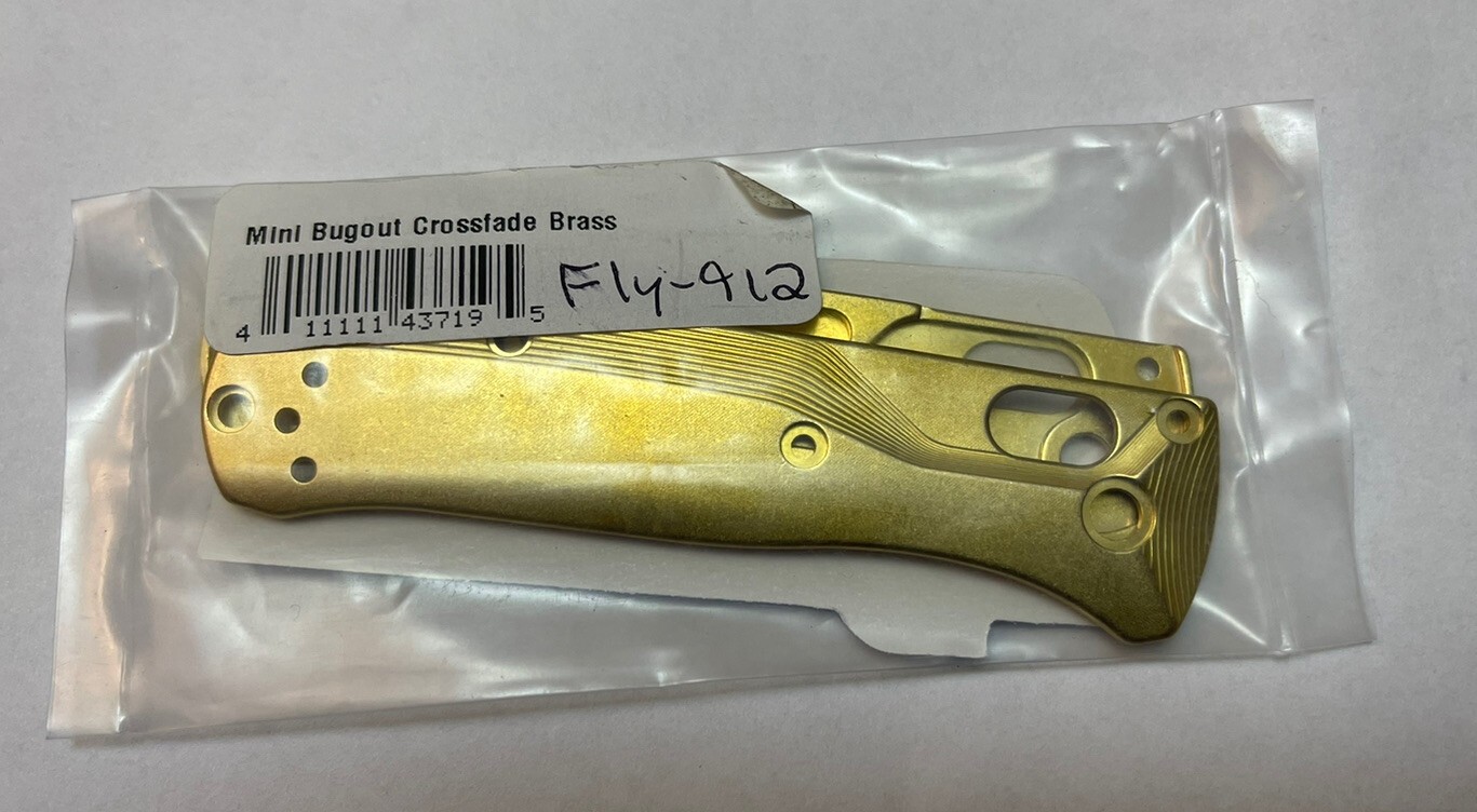 Flytanium Crossfade Brass Scales For Benchmade Mini Bugout Folding Knife FLY-912