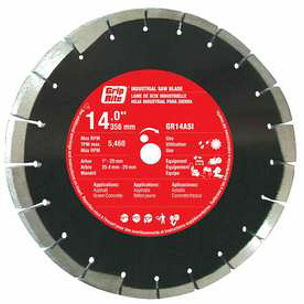 Grip-Rite GR14ASI General Purpose Segmented Blade, 14", Asphalt, Green Concrete