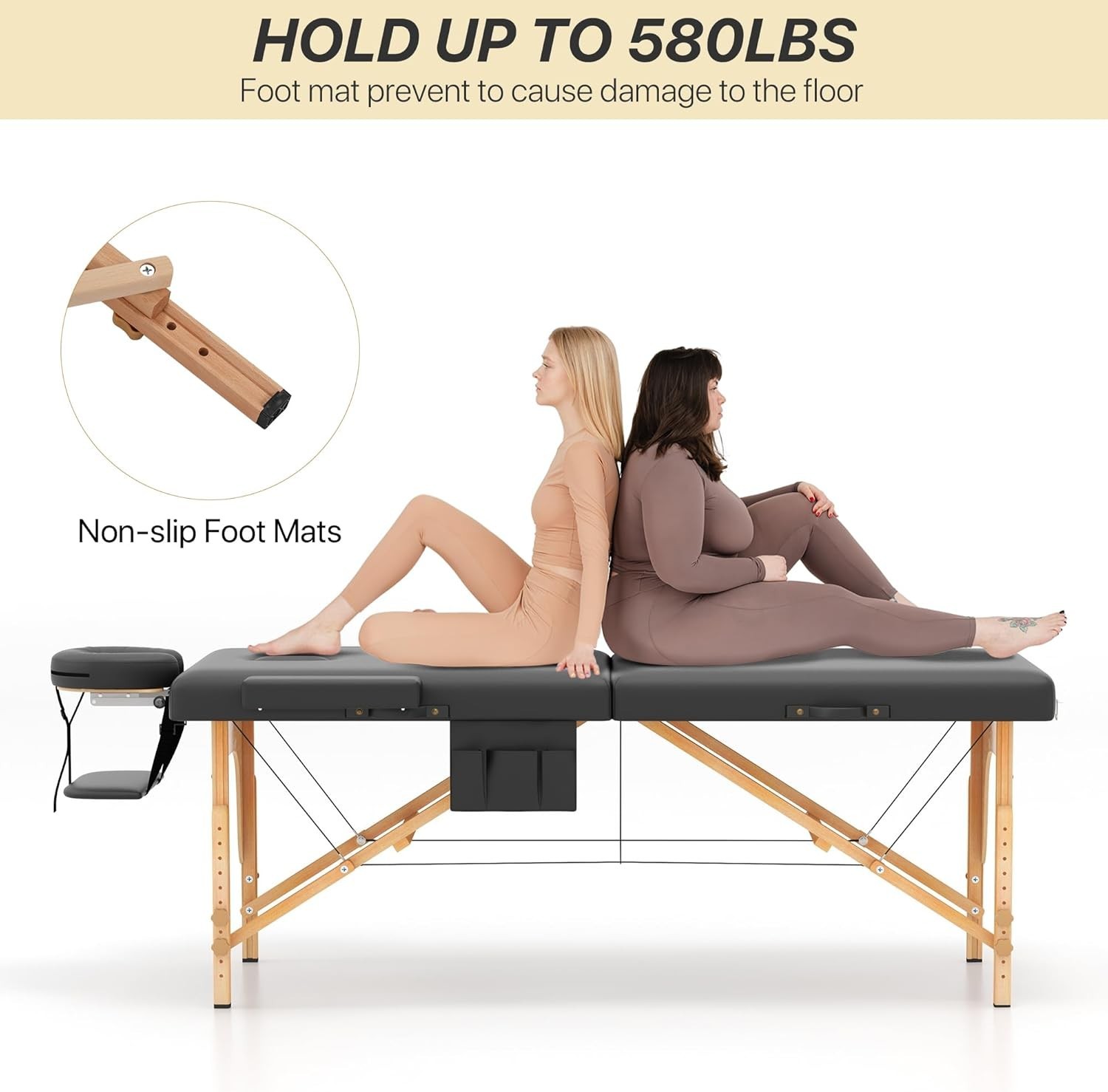 Memory Foam Massage Table Portable Foldable Massage Bed Height Adjustable, 8...