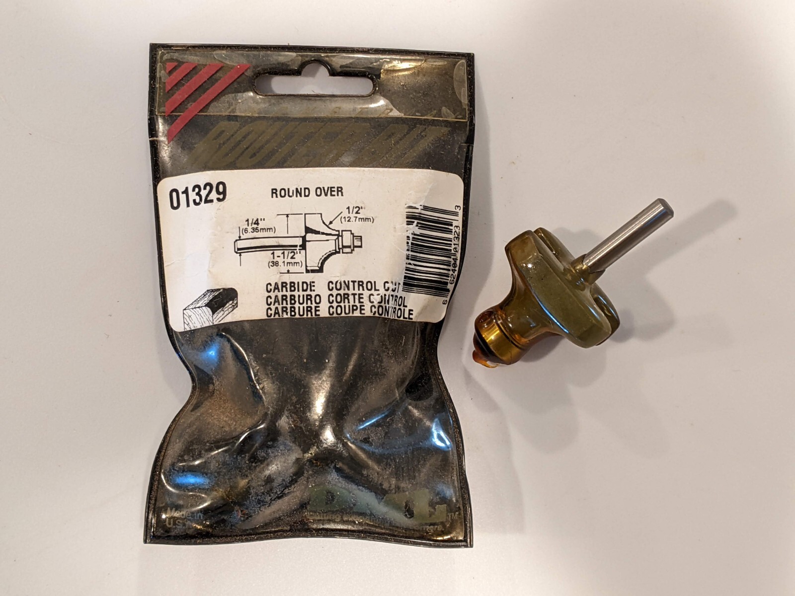 NEW Carbide Tipped Router Bit 1/2" Round Over 1/4 Shank 01329 Primark Tool Group