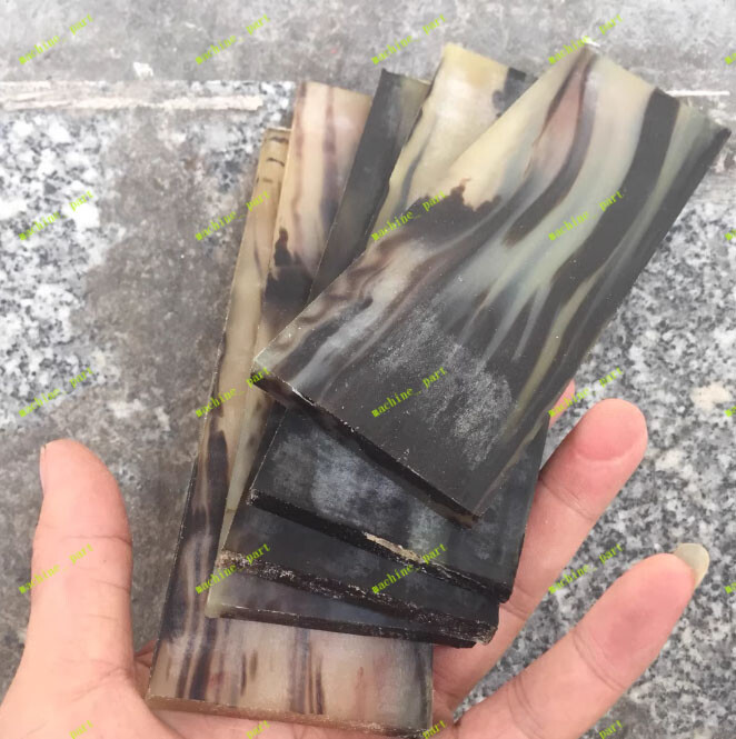 2Pcs Natural Flower Sheep Horn Sheet Knife Blanks Plate Scales Handle Material