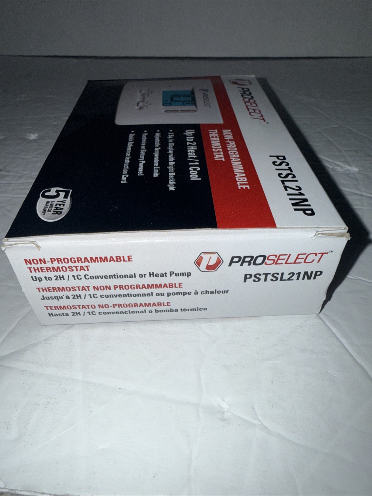 TESTED ProSelect PSTSL21NP 2 Heat 1 Cool Dual Power Non-Programmable Thermostat
