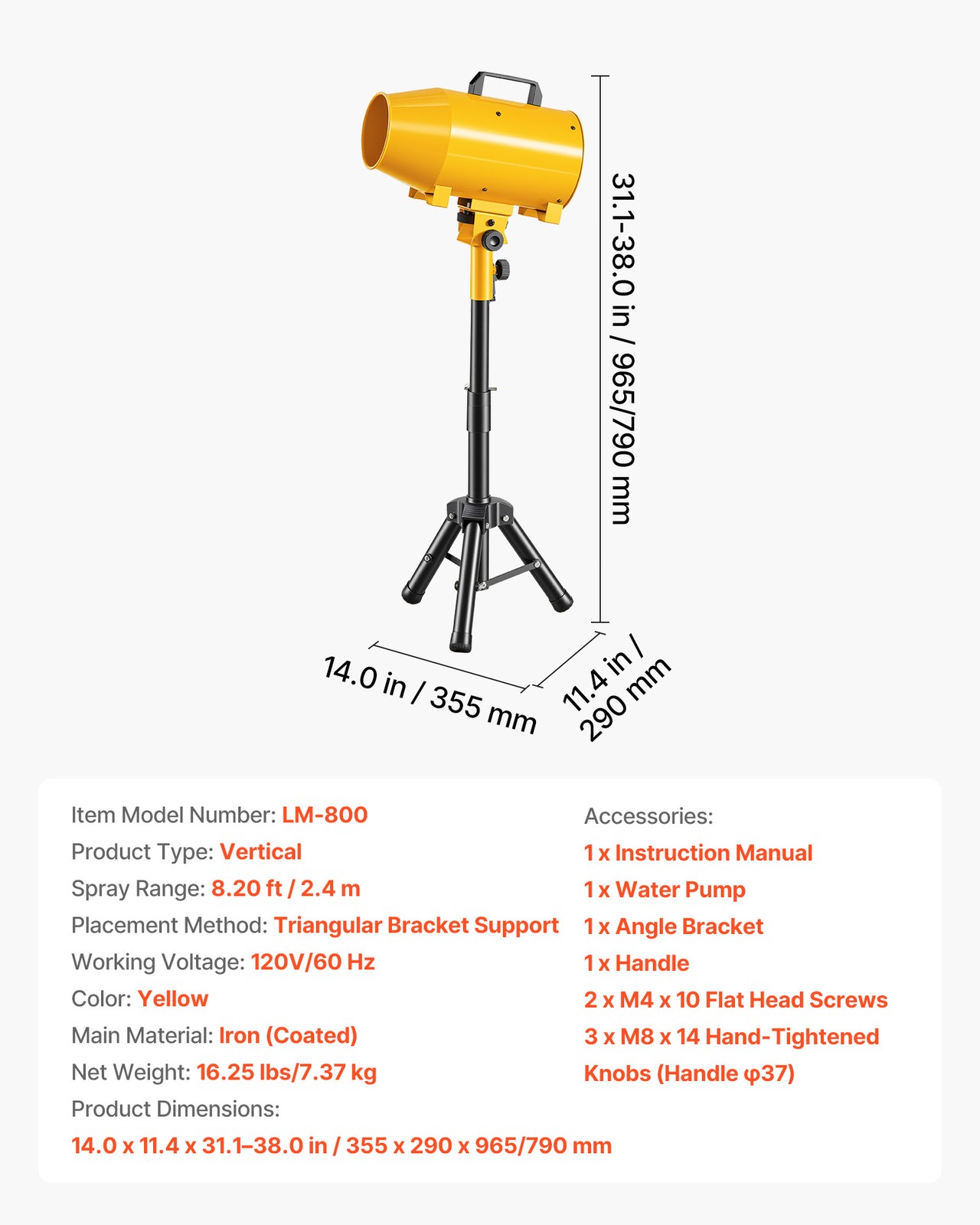 VEVOR Foam Machine Adjustable Angle Control Foam Maker with Triangular Structure