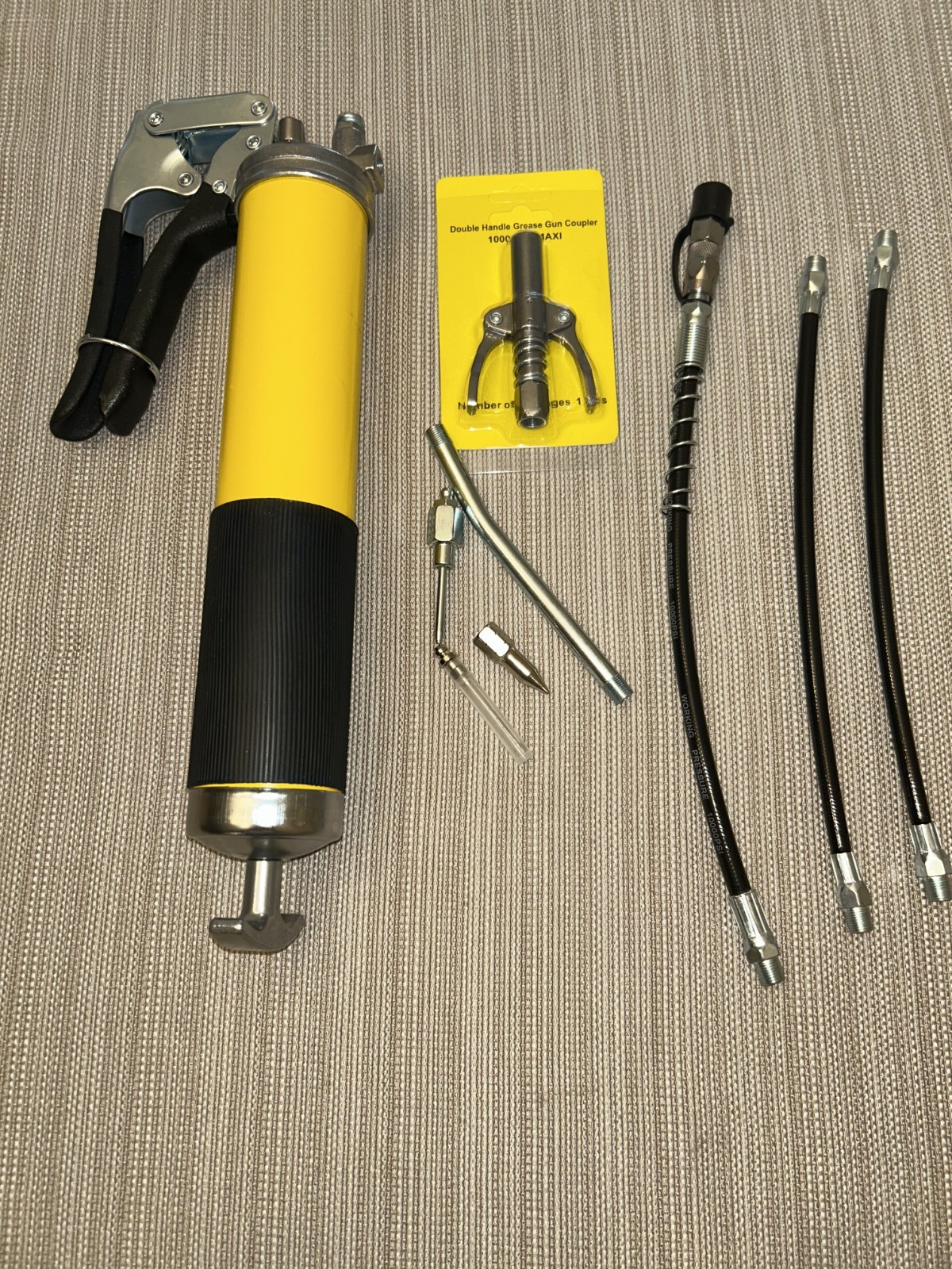 NEW Open Box Grease Gun Pistol Grip Heavy Duty 15" Flex Hose