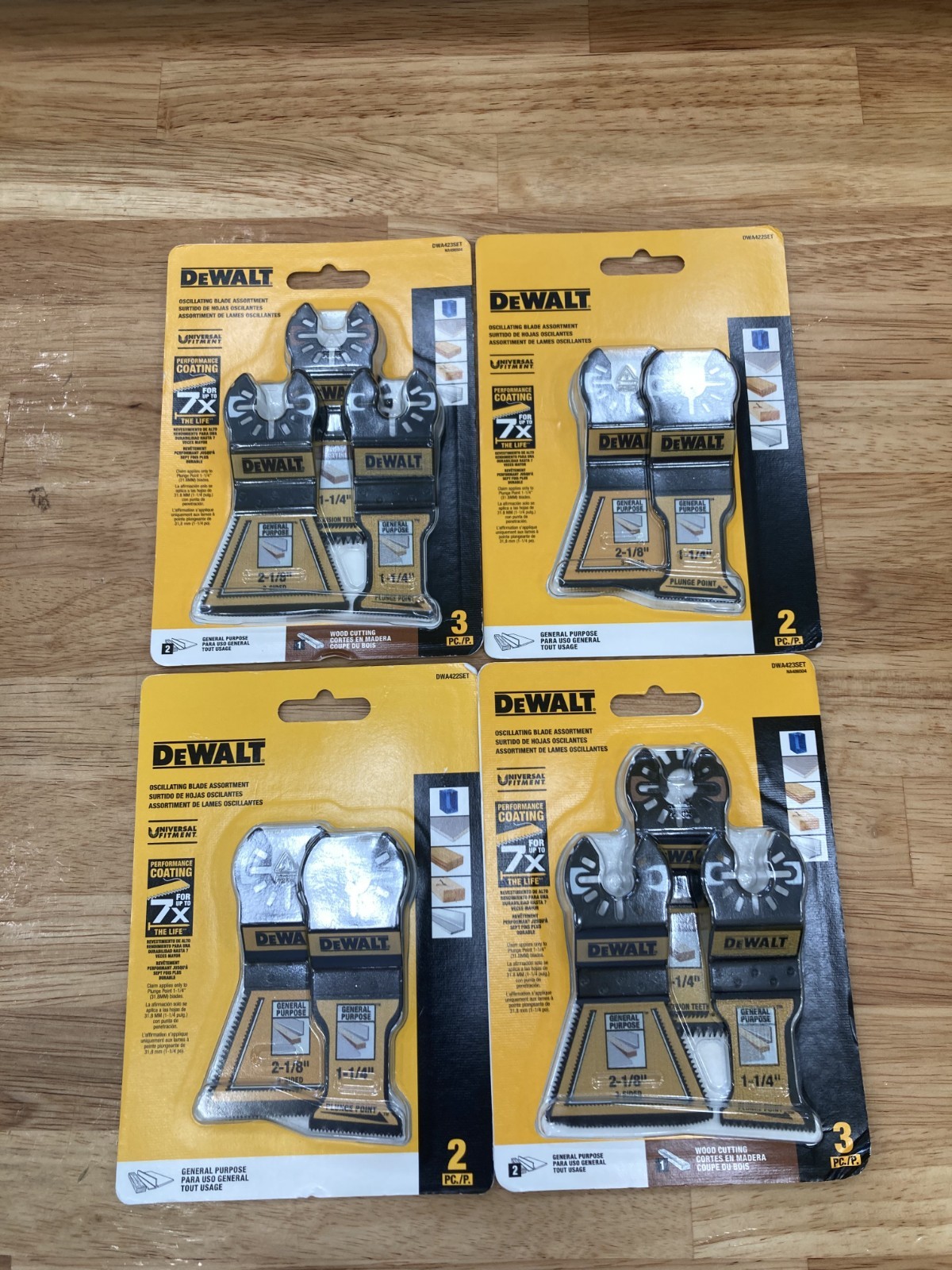 LOT OF 4 DeWalt DWA422SET 2 Piece Oscillating Blade Assortment NEW