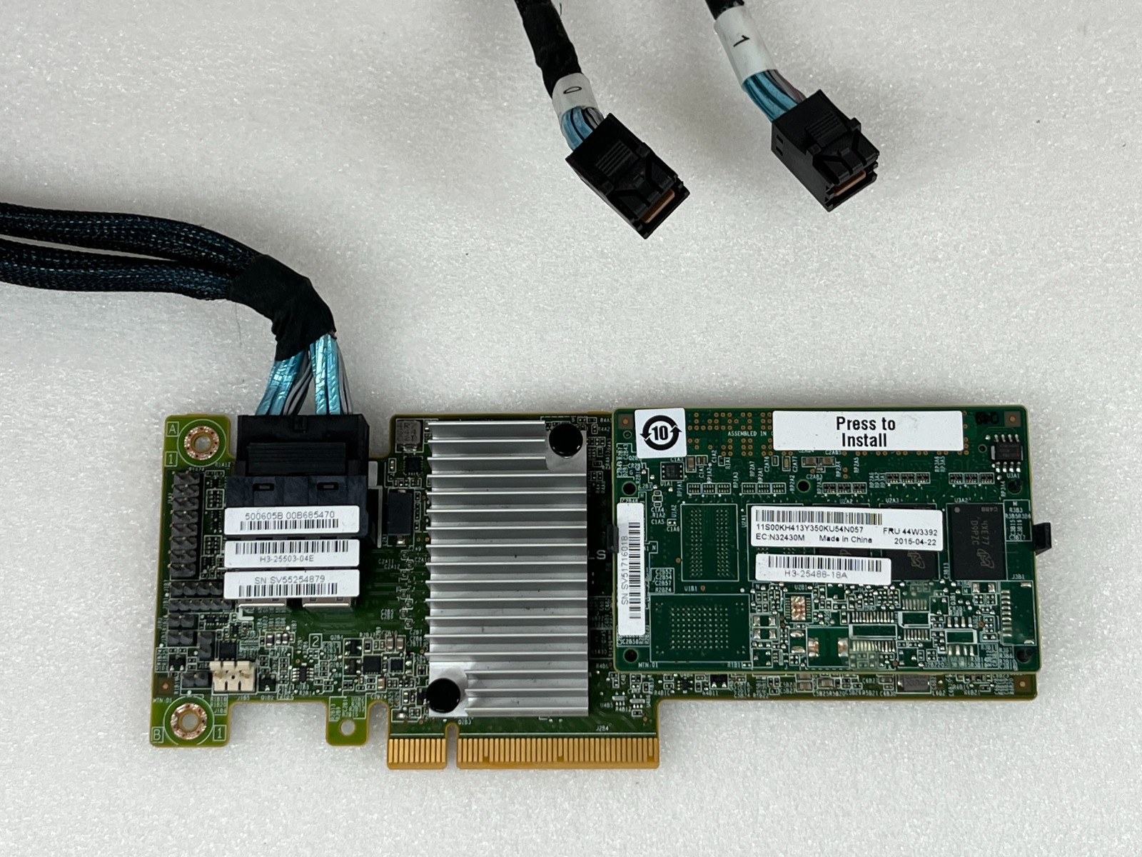 Lenovo RAID Controller Card FRU 44W3392 with Cables & 46C9111 Module