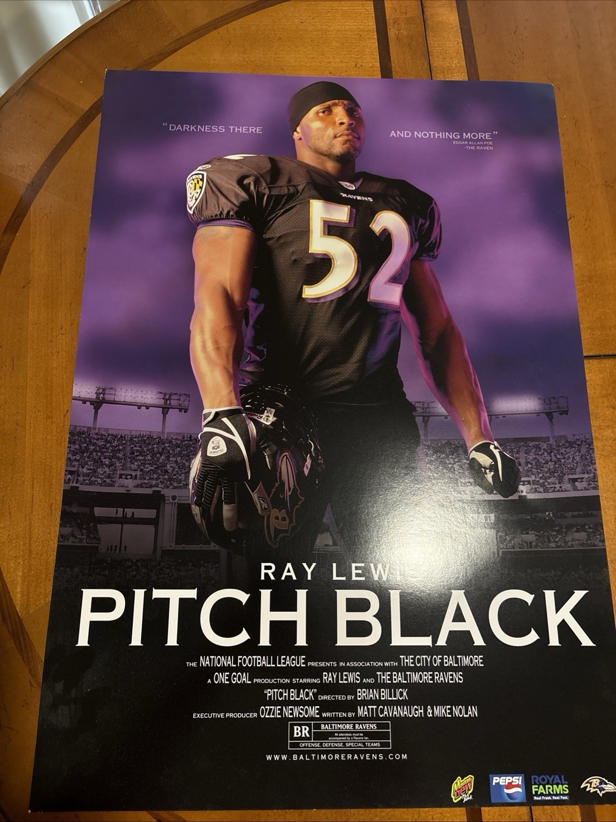 Ravens Pepsi Mountain Dew Royal Farms Promotional Poster 24x18