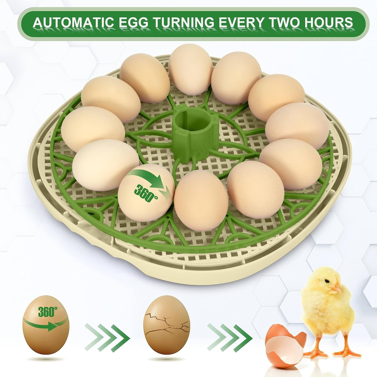 Smart Chicken Incubators for Hatching Eggs with Automatic Turner Small Poultr...