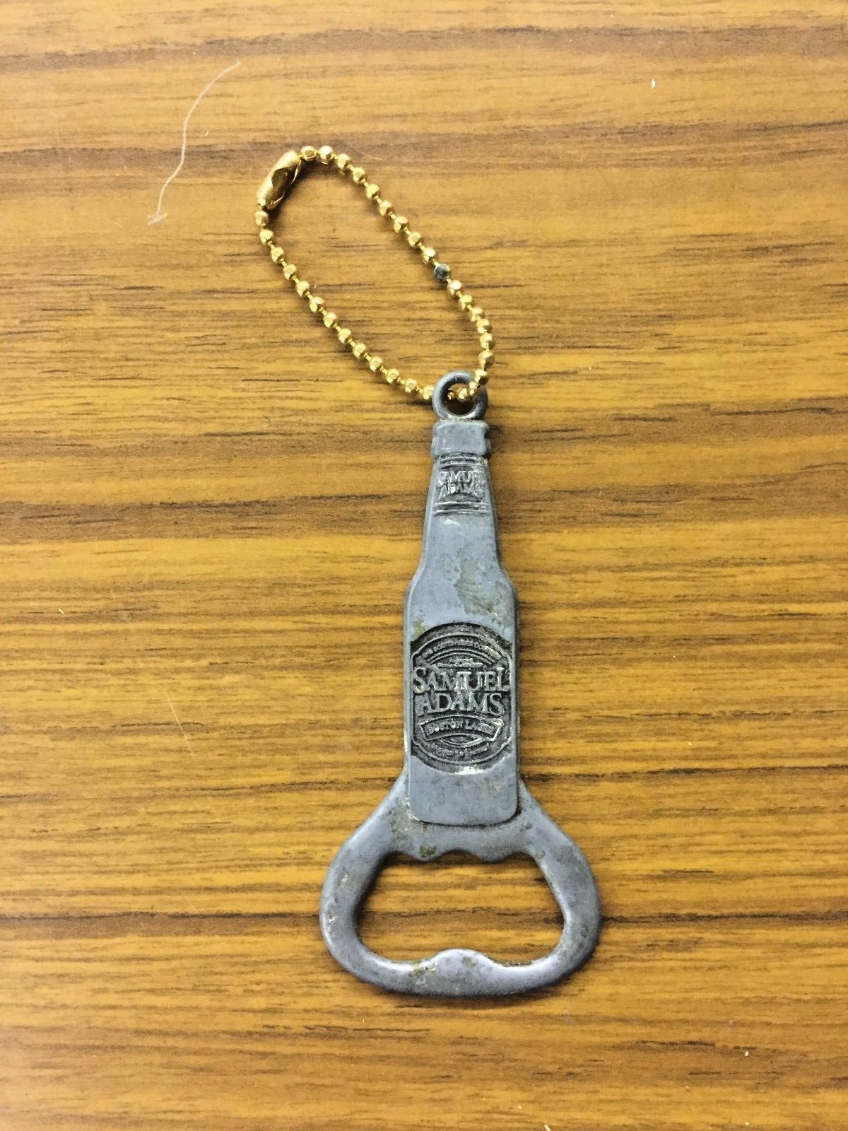 SAMUEL ADAMS LIGHT DIE CAST PEWTER BEER BOTTLE OPENER KEYCHAIN
