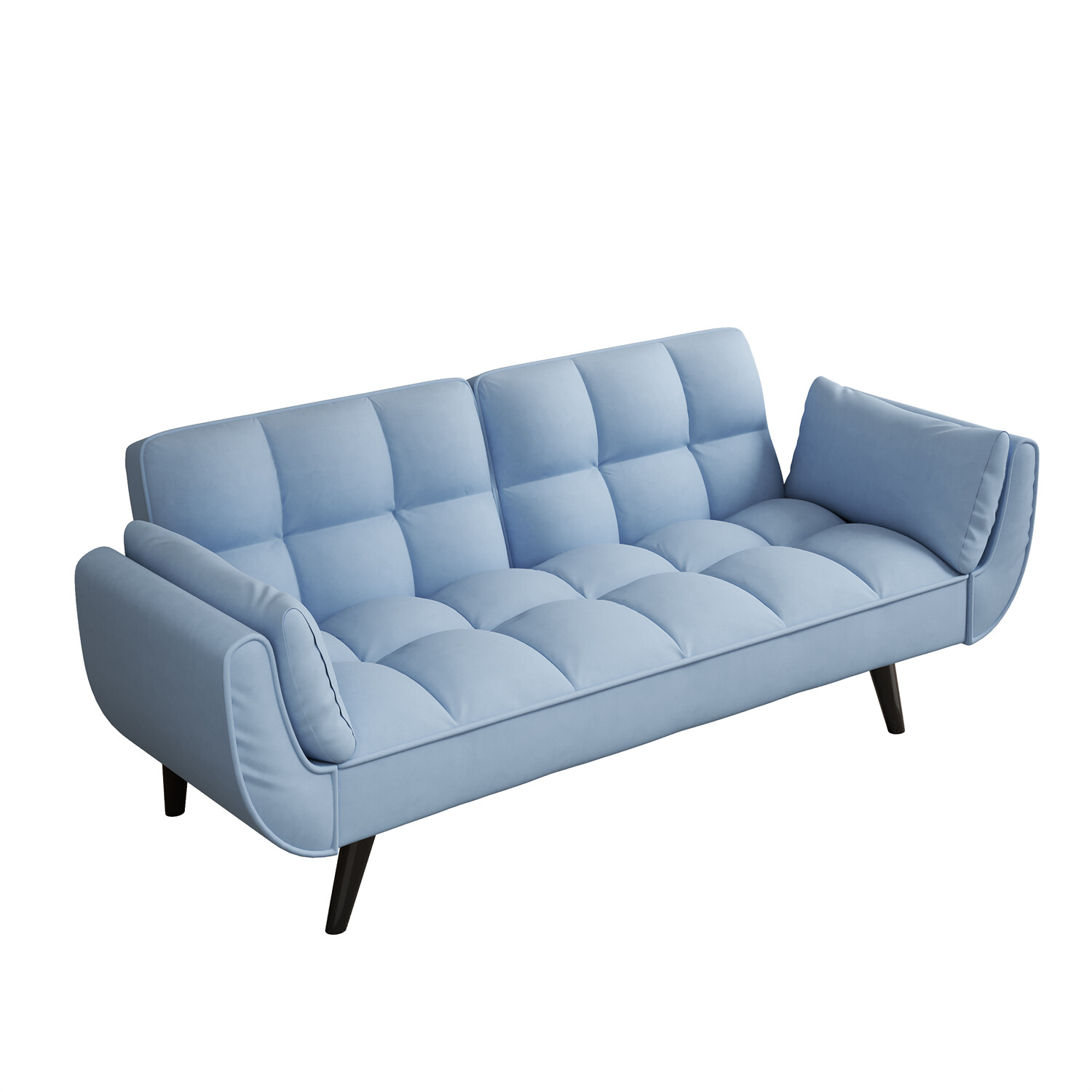 57'' Convertible Sleeper Sofa Bed Velvet Loveseat Sofa 2-Seater Sofa Couch