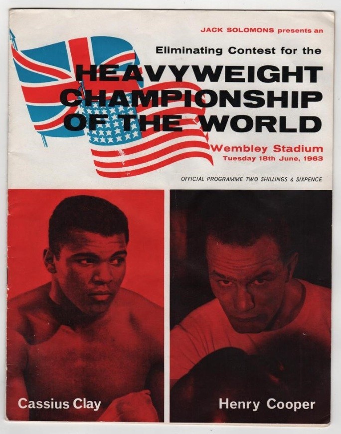 1963 Henry Cooper v Cassius Clay (Muhammad Ali) Program 6/18 Wembley Stadium