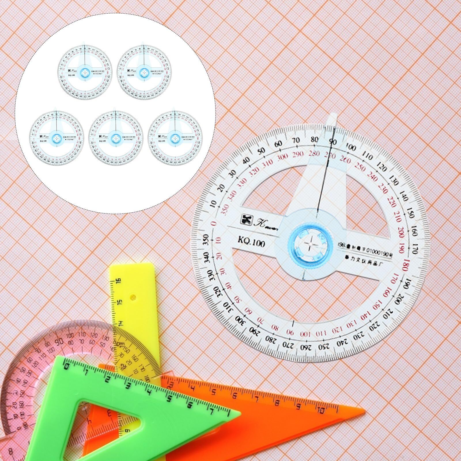 10pcs Goniometer Swing Arm Protractor Plastic Circle Drawing Tool Protractor ...