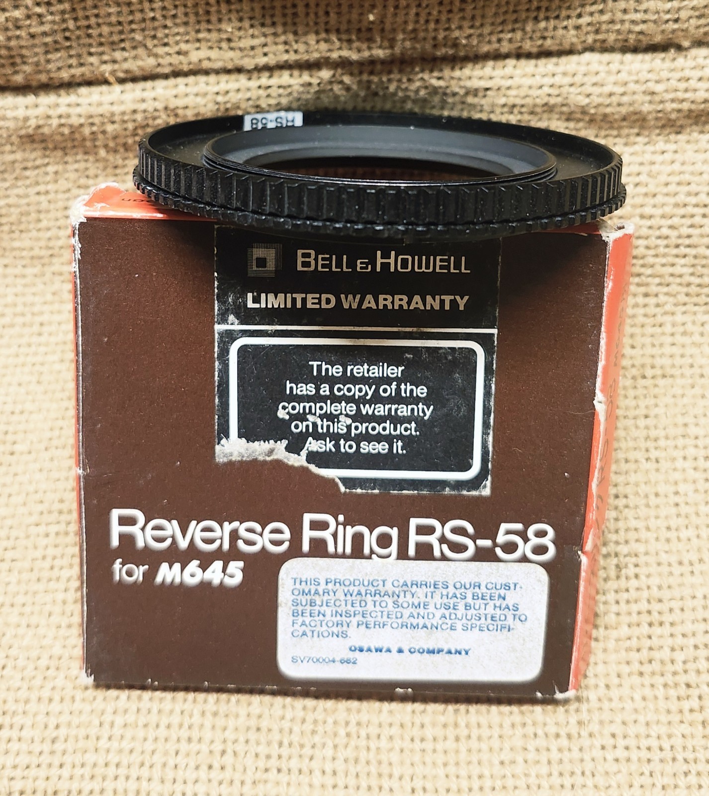 Mamiya M645 RS-58 Reverse Ring