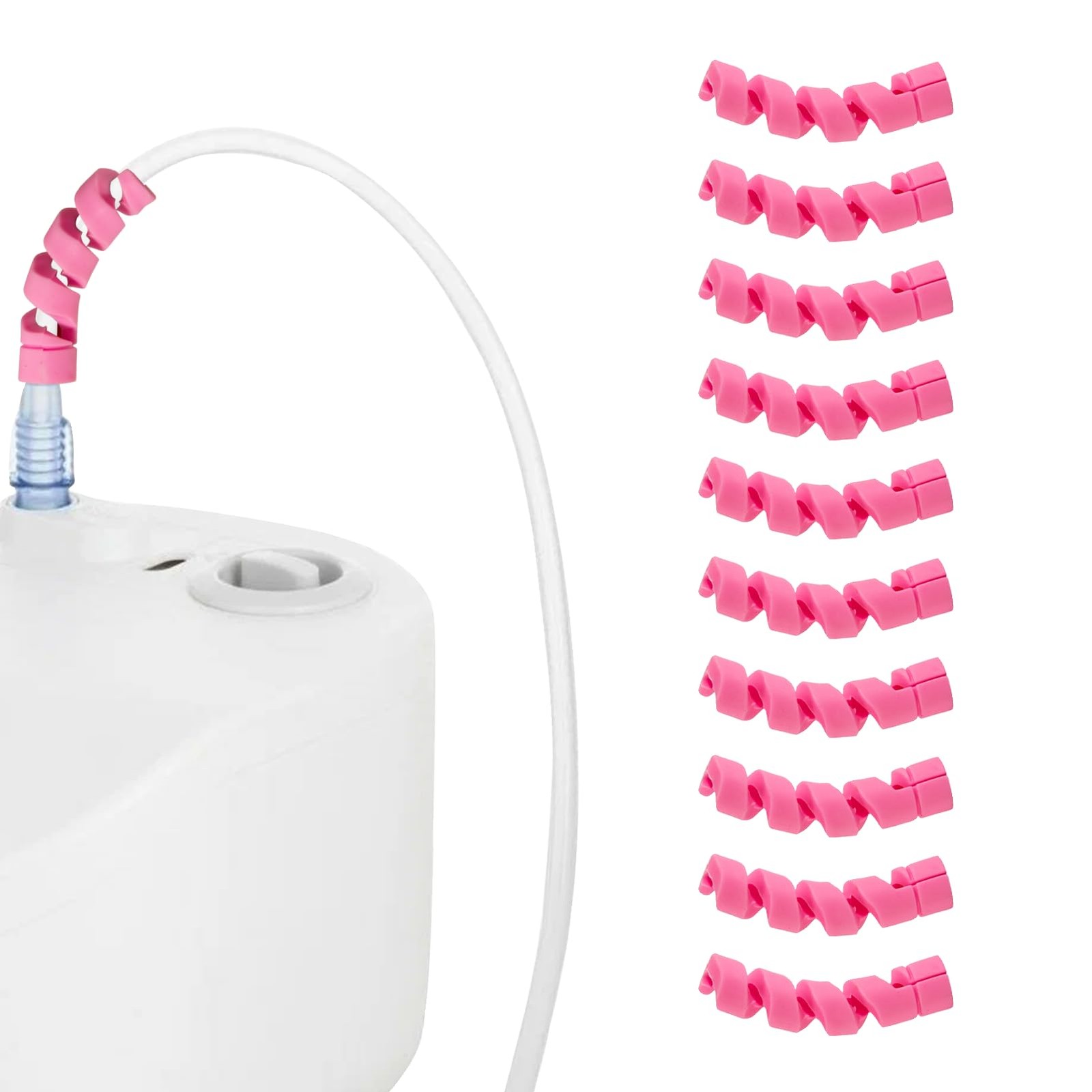 Oxygen Tube Support 10pcs Crimp Straightener Portable Concentrator Hose Pink