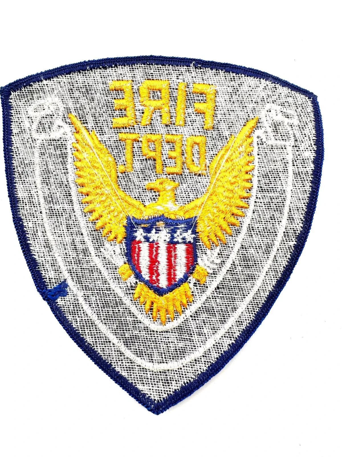 Fire Dept Department Cheesecloth Blank Embroidered Patch Scroll Eagle Stars NEW