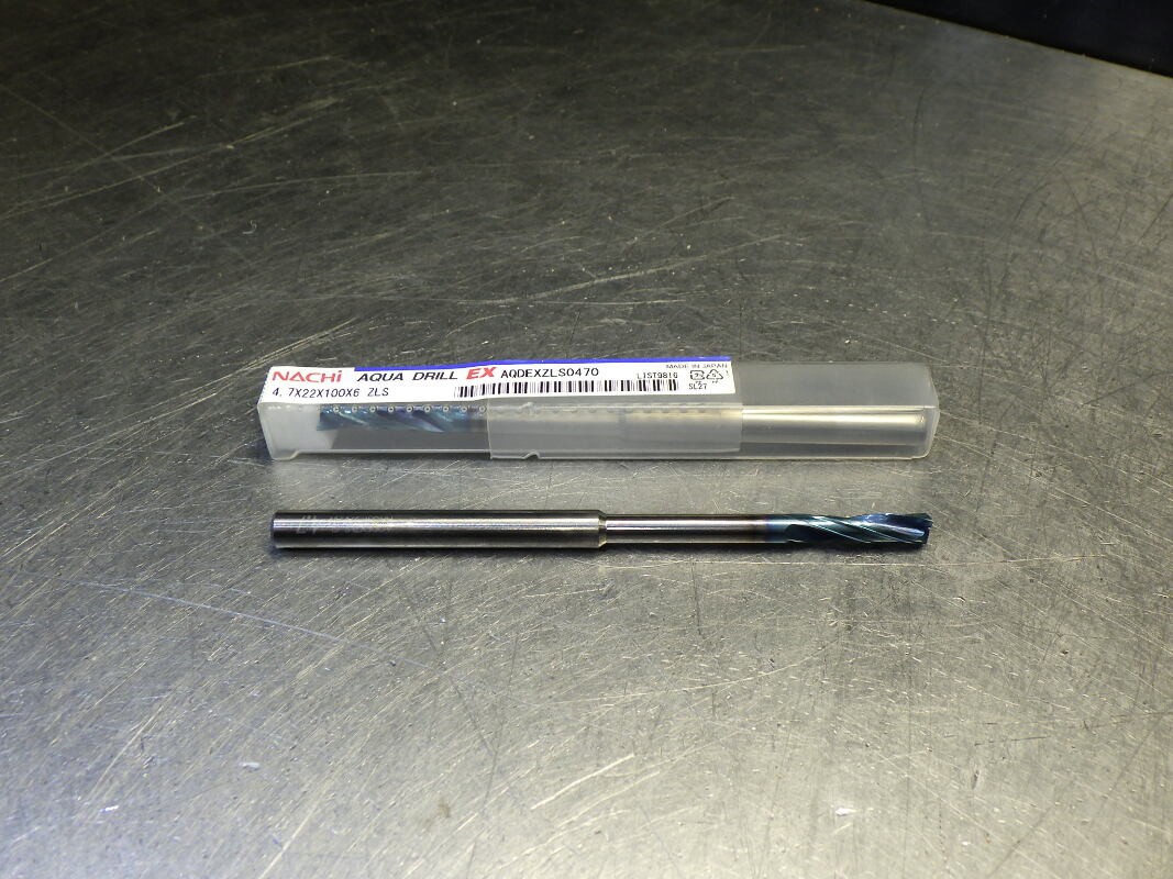 Nachi Aqua EX 4.7mm Carbide Drill 6mm Shank AQDEXZLS0470 (LOC3264)