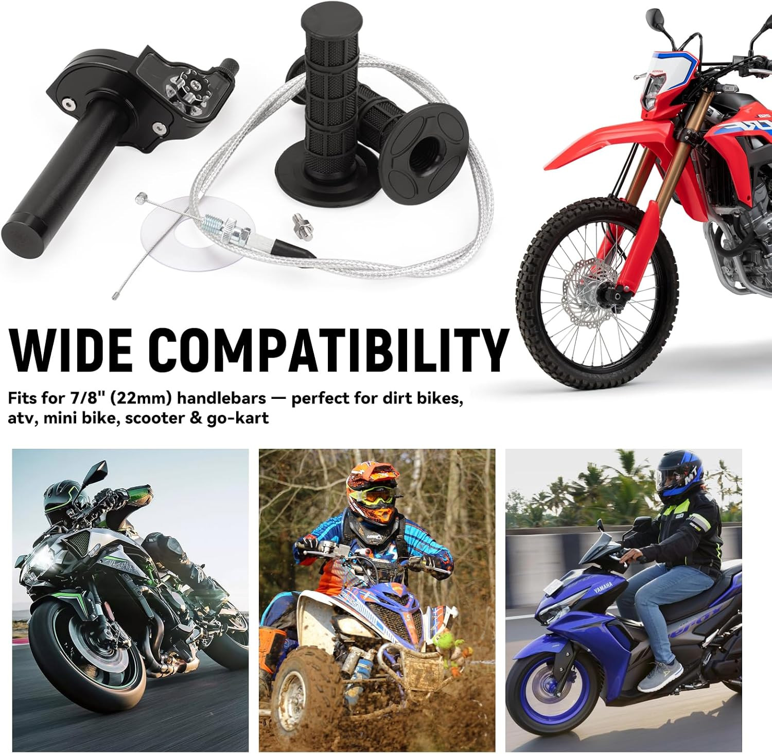 Mini Bike Throttle Kit Universal 7/8" 22Mm CNC Quick Action Twist Throttle with