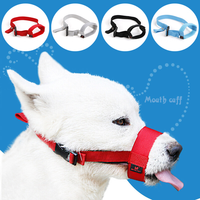 Small Dogs Soft Nylon Straps Mask Anti-bite Breathable Stop Barking Mouth Supp ๑