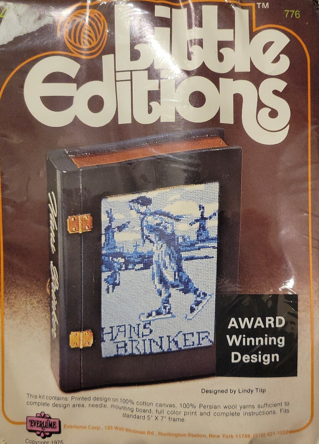 RARE Vintage Little Editions Hans Brinker Skater Cross Stitch Kit 1975 New