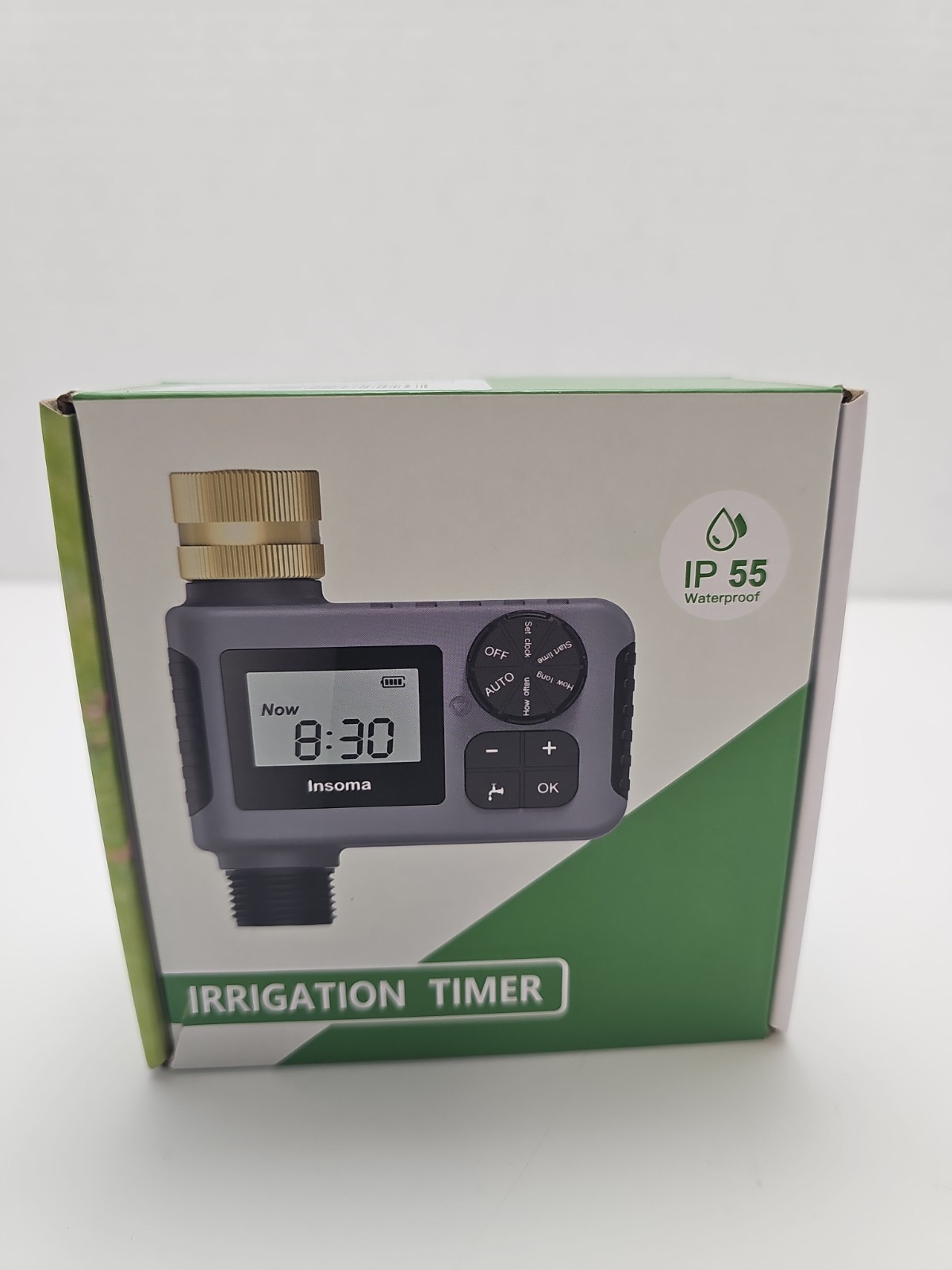 Sprinkler Timer with Brass Inlet and Outlet, Programmable Water Timer for Out...