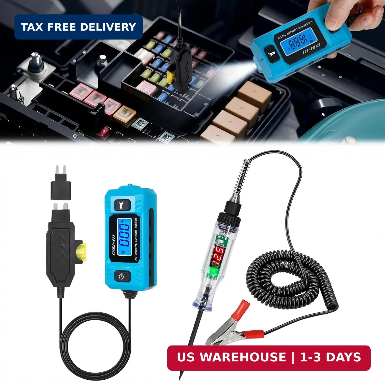 PIFOOG Automotive Circuit Tester Car Test Light with Digital 3v-90v Display, Hig