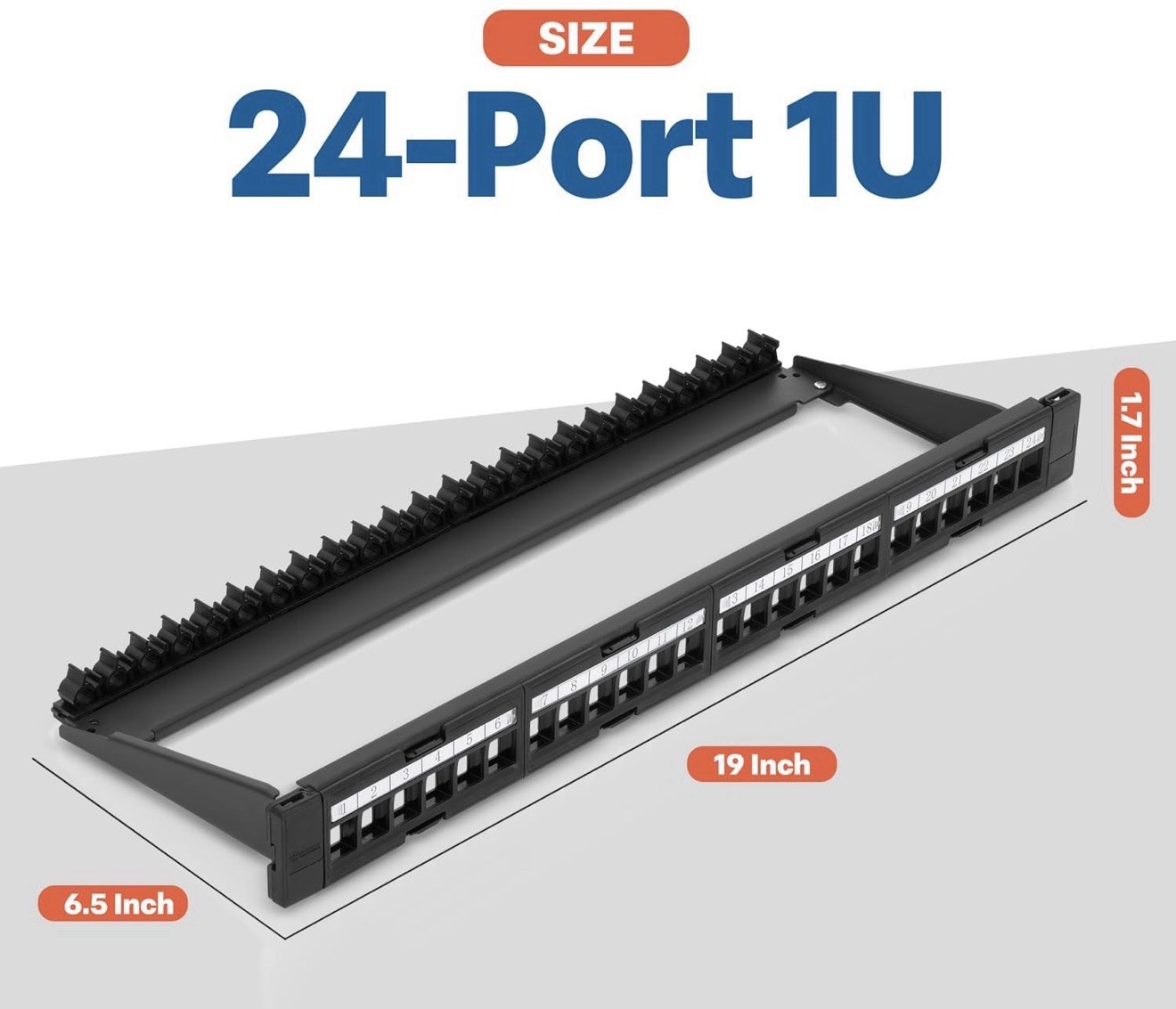 Everest 24-Port Blank Patch Panel 19" 1U Rack Mount Keystone 4 Pack