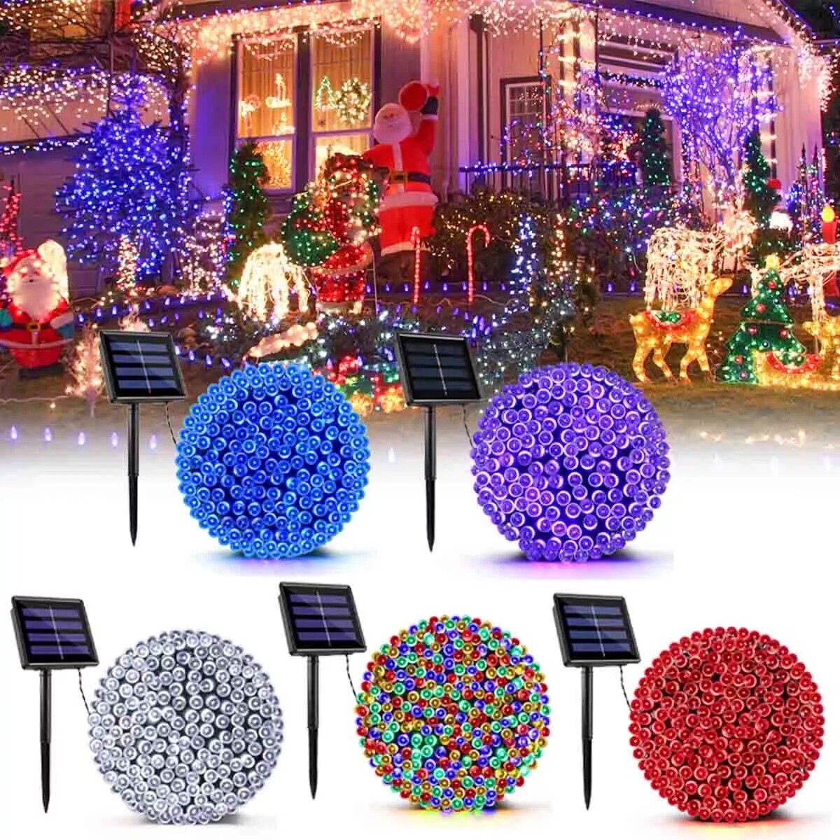 Halloween Lights Solar String Lights Outdoor Waterproof Christmas Party Decor